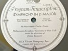 1932 RCA VICTOR PROGRAM TRANSCRIPTION 33-1/3 disc TOSCANINI MOZART SYMPHONY PT 4