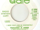 PEACHES & HERB I Need Your Love So Desperately DATE PROMO NORTHERN SOUL USA 45