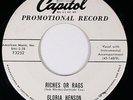 Gloria Henson 45 Capitol Record # 3252 Promo 1955. Rovin' Girl / Riches Or Rags