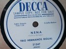 Trio Hermanos Rigual-Nena/Cuando. Decca 78 Sample NM Ranchera/Criollo 50's