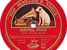 78 RPM - Nellie Melba - Farewell Speech / Addio di Mimi - 1925