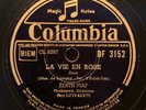 78 rpm Columbia DF 3152 Edith Piaf - La Vie en Rose E-