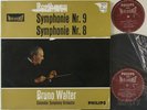 BRUNO WALTER BEETHOVEN SYMPHONIES 8 & 9 PHILIPS ED.1 HIFI STEREO 2 LP SET NM