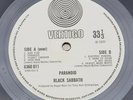 BLACK SABBATH PARANOID 1970 UK Vertigo Swirl 2nd press LP LAMINATED SUPERB AUDIO