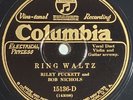 Riley Puckett & Bob Nichols - Ring Waltz - Columbia 15136, Country 78, 1926