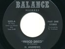 H. ANDREWS & COMPANY Frisco Disco BALANCE Rare Bay Area Soul 70s 45 Hear