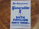 Generation X  1979  23 February Bath Pavillion Flyer Poster Tickets Punk