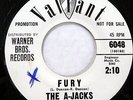 the A-JACKS 45 Knight Ride / Fury VALIANT surf Instrumentals MINT- Jr 2653
