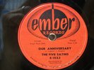 THE FIVE SATINS  - 78rpm R&B EMBER #1025 - OUR ANNIVERSARY / PRETTY BABY