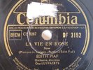 78 rpm Columbia DF 3152 Edith Piaf - La Vie en Rose