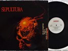 RARE & EX-  SEPULTURA BENEATH THE REMAINS 1989 ROADRACER RECORDS LP METAL THRASH
