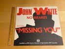 JOHN WAITE No Brakes (2 SIDED) Cardboard Record Store DISPLAY (No Record)