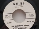 B. K. Anderson THE MINIMUM WAGE (NO. SOUL PROMO 45) #111 PLAYS VG++