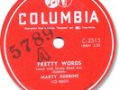 1956 MARTY ROBBINS Country 78 RPM Record. Pretty Words