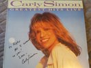 Carly Simon Greatest Hits Live - Autographed signed copy LP 