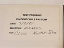 OLIVIA NEWTON-JOHN  'THE RUMOUR'  RARE MCA TEST PRESSING VINYL LP -  RUMOR