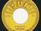 LITTLE MILTON If You Love Me / Alone Blue SUN 200 Blues R&B Pushmarks HEAR