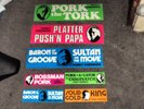 7 DIFFERENT Porky Chedwick BUMPER STICKERS, 