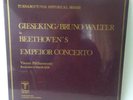 GIESEKING / BRUNO WALTER in BEETHOVEN'S EMPEROR CONCERTO LP Vienna Philharmonica