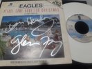EAGLES autograph DON HENLEY & GLENN FREY white vinyl 7' signed live concert rare