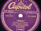 CLASSIC 1954 UK #2 NAT KING COLE 78 SMILE / MAKE HER MINE CAPITOL CL 14149 E