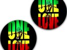 Set of 2 One Love Rasta #2 Slipmat Turntable 12