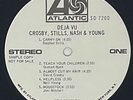 CROSBY, STILLS, NASH & YOUNG Near Mint 1970 WHITE LABEL PROMO Déjà Vu LP N.MINT