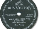 1956 ELVIS PRESLEY Rock’n Roll 78 RPM Record. I Want You, I Need You, I Love You