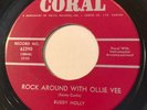 ROCKABILLY Buddy Holly ROCK AROUND WITH OLLIE VEE Coral 45 rare Canadian press