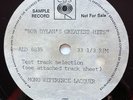 Bob Dylan VERY RARE mono Reference Lacquer Greatest Hits 5 Track 12”