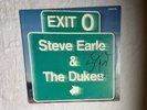 STEVE EARLE/DUKES: Exit O VINYL LP NEAR MINT Autographed Cleaned/tested Insert..