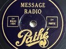 1er MARS 1934 Message Radio Pathé Promotion studio et appareils DISQUE 78 RPM