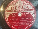 78 rpm HOT CLUB DE FRANCE DJANGO REINHARDT  & GRAPPELLY Jeepers  - DECCA  7027