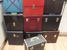 9 vintage record cases plus 65 lp/12