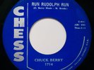 CHUCK BERRY Run Rudolph Run+Merry Christmas Baby  Roots Rock 45 CHESS #1714