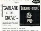 Judy Garland 2 Songs on 45rpm Promo Record 