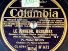 Michel Simon & Cariven : Le bonheur, Mesdames DISQUE 78 RPM COLOMBIA DF 1472 EX