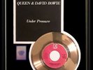 QUEEN DAVID BOWIE UNDER PRESSURE 45 RPM GOLD RECORD NON RIAA AWARD RARE