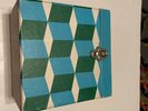 Vintage 60s PLATTER PAK 45s Record Carrying Case TRIPPY BLUE GREEN PSYCHEDELIC
