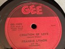 DOOWOP Gee 78 RPM Frankie Lymon - Creation of Love 1039 E