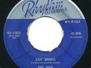 PEE WEE'S ALL STARS w SUGAR PIE- Few Lil Words /Say When -RHYTHM- Blues R&B 45