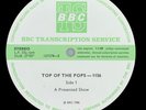 Top Of The Pops - 1156, BBC Transcription, fully laminated cue sheet, UK, 1987