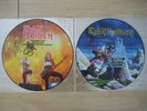 iron maiden SIGNED 2x picture disc vinyl + run to the hills + running free live