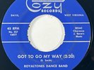 ROYALTONES DANCE BAND Got To Go My Way Cozy Garage Soul R&B VG+ 45 HEAR
