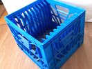 Record Vinyl Album Plastic Crate Slot Spectrum milk box holder display vintage