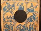 1920's VICTOR RACE RECORD SLEEVE BLUE DESIGN 78RPM