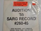 Willie Nelson's 1st Recording, Audition '55 Sarg Records, 45' Vinyl, Very Rare