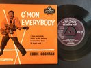 EDDIE COCHRAN C'MON EVERYBODY  7” Vinyl EP 1958 LONDON TRI RE-U 1234 Ex