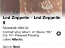 led zeppelin ii vinyl rl