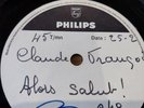 CLAUDE FRANCOIS rare acétate   45RPM-25CM- alors salut  exemplaire hors commerc